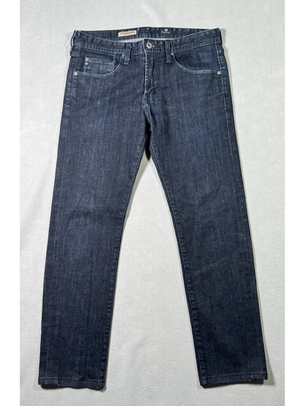 AG Matchbox Slim Straight Dark Wash Denim Jeans Mens Tag 31x32 Altered To 32x28